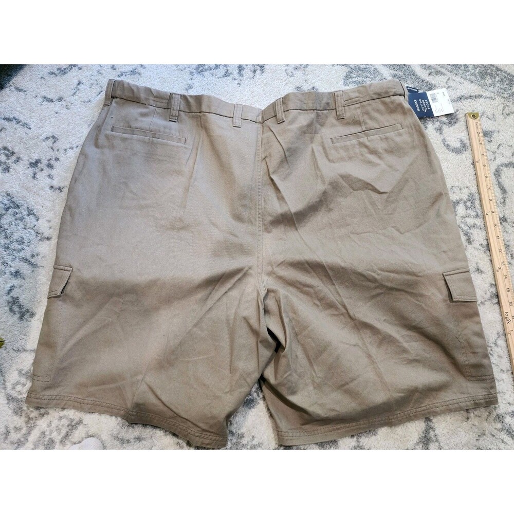NEW Haggar Big & Tall Cargo Shorts Size 54 Khaki Comfort Stretch Tech Pocket - Picture 6 of 8